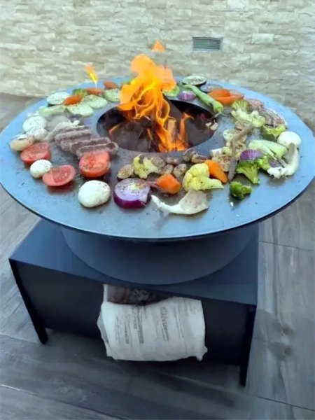 Brasero Plancha FIESTA Gris 75cm - Cuisson Extérieure Innovante