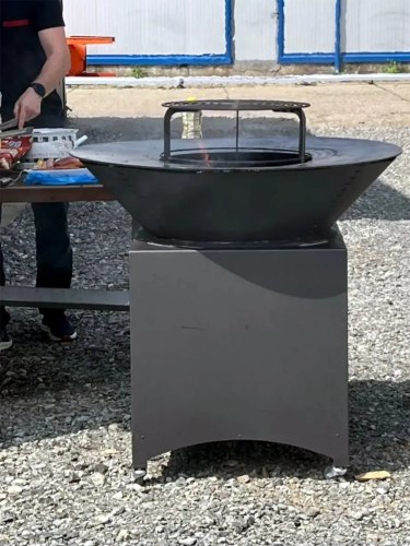 Brasero Plancha FIESTA Gris 75cm - Cuisson Extérieure Innovante