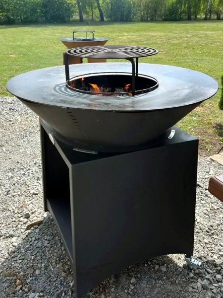 Brasero Plancha FIESTA Gris 75cm - Cuisson Extérieure Innovante