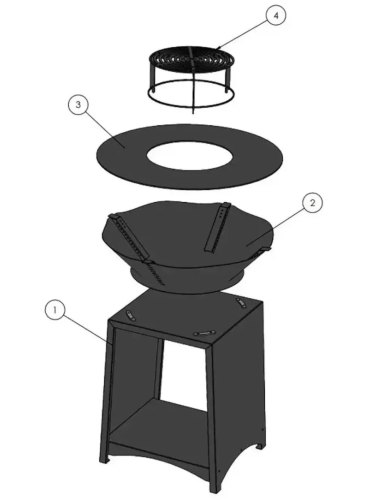 Brasero Plancha FIESTA Gris 75cm - Cuisson Extérieure Innovante