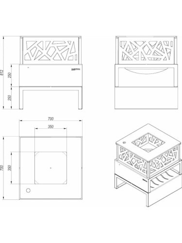 Foyer d'extérieur Cassiopée haut | Brasero élégant et convivial