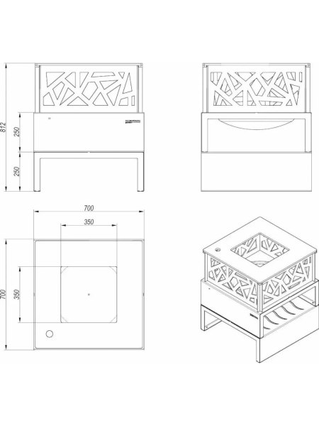 Foyer d'extérieur Cassiopée haut | Brasero élégant et convivial