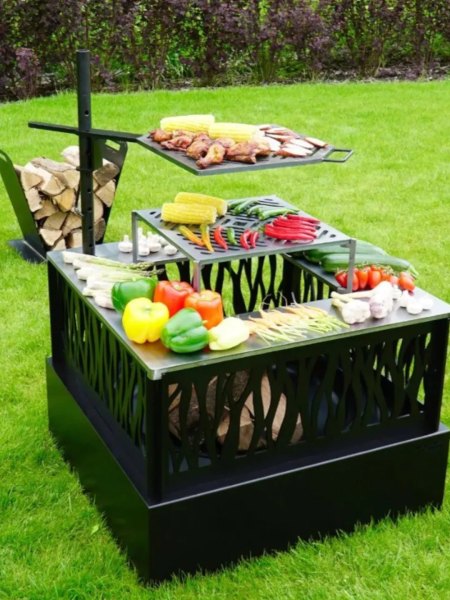 Foyer d'extérieur Cassiopée: Brasero Rond et Polyvalent