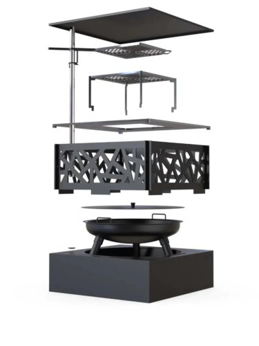 Foyer d'extérieur Cassiopée: Brasero Rond et Polyvalent