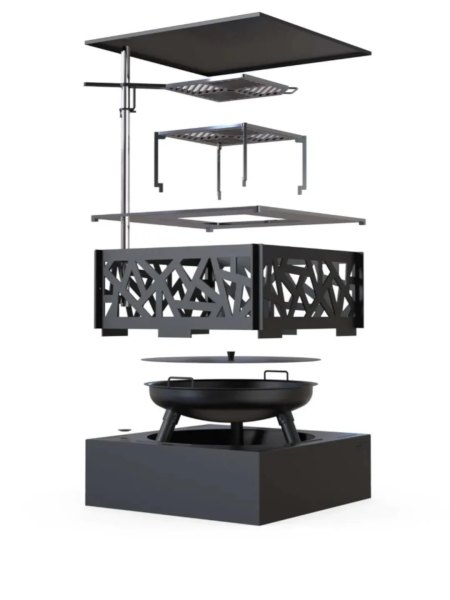 Foyer d'extérieur Cassiopée: Brasero Rond et Polyvalent