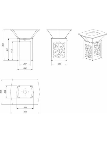 Foyer d'extérieur Athena II | Grille en Acier Inoxydable