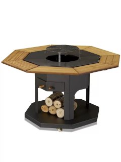 Mesa-Barbacoa Octogonal | Plancha Multifunción para Exteriores