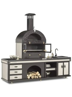 Barbacoa Dionysos grande cromada con fregadero