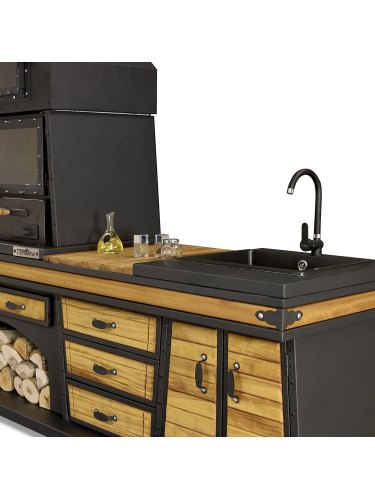 Barbecue cuisine Khéops medium + évier