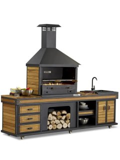 Barbacoa y cocina con fregadero APOLO grande