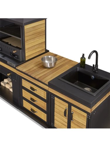 Barbacoa y cocina con fregadero Appolo mediano