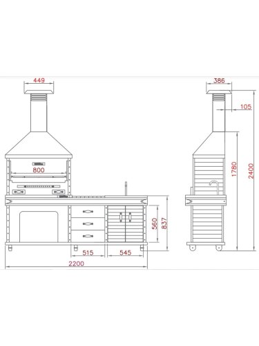 Barbecue d'été Appolo Medium | Robuste avec évier intégré
