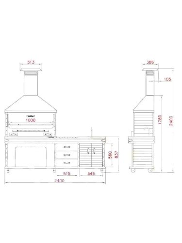 Barbecue d'été Appolo Medium | Robuste avec évier intégré
