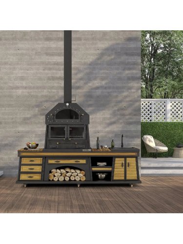 Barbacoa de cocina Kheops con fregadero y horno