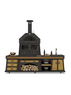 Barbacoa de cocina Kheops con fregadero y horno 2