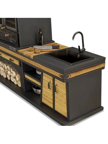 Barbacoa de cocina Kheops con fregadero y horno