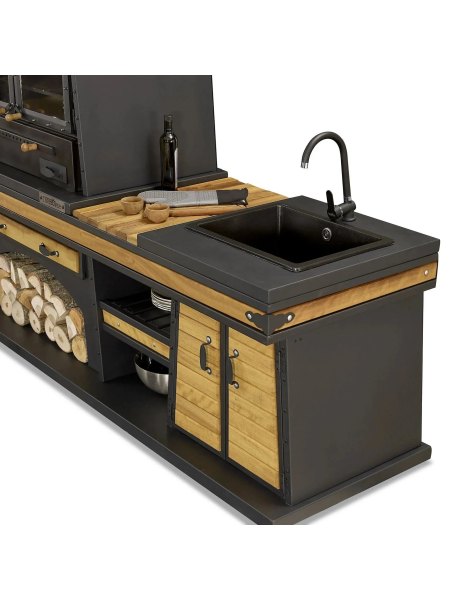 Barbacoa de cocina Kheops con fregadero y horno