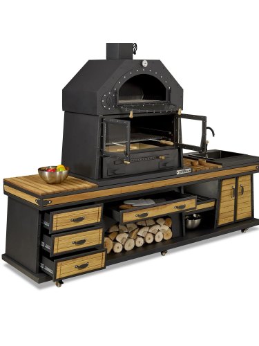 Barbacoa de cocina Kheops con fregadero y horno