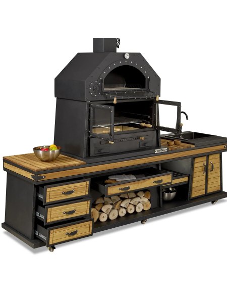 Barbacoa de cocina Kheops con fregadero y horno