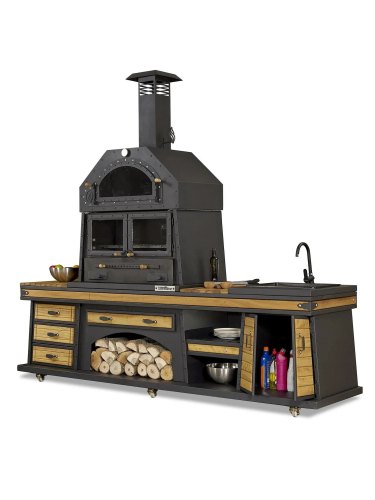 Barbacoa de cocina Kheops con fregadero y horno