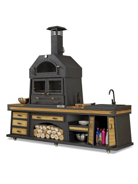 Barbacoa de cocina Kheops con fregadero y horno