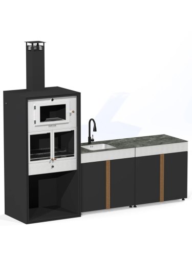 Cocina Exterior MENORCA 285 cm - 3 Módulos: Máxima Funcionalidad