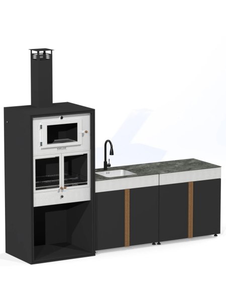 Cocina Exterior MENORCA 285 cm - 3 Módulos: Máxima Funcionalidad