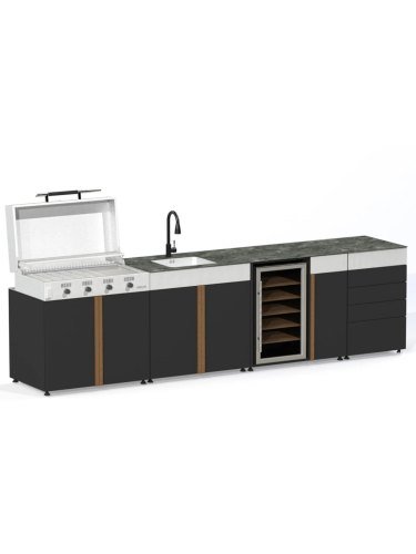 Cocina exterior PAMPLONA 380 cm - 4 módulos