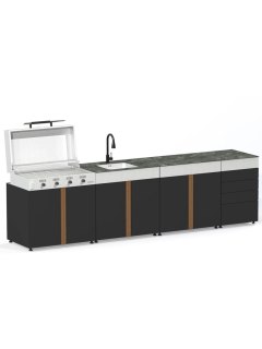 Cocina exterior PALMA 380 cm - 4 módulos