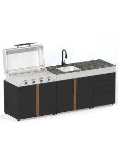 Cocina exterior CADIZ 250 cm - 3 módulos