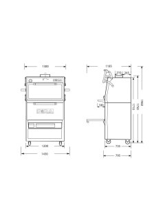Horno de carbón PIRA 120 D Silver 2