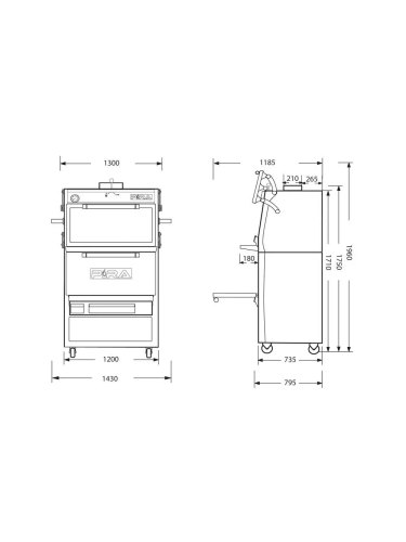 Four à charbon PIRA 120 D Silver