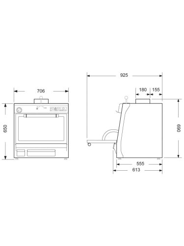 Horno de carbón PIRA 70 Silver SD