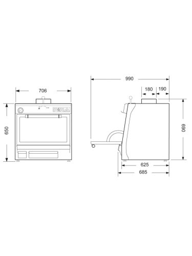 Horno de carbón PIRA 70 XL Silver SD