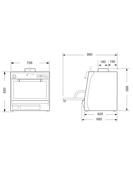 Horno de carbón PIRA 70 XL Silver SD