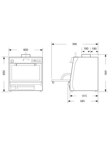 Horno de carbón PIRA 80 SD SILVER