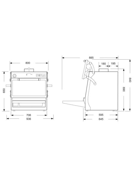 Horno de carbón Pira 90 SD SILVER