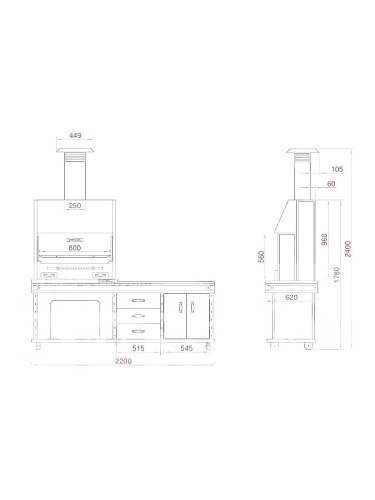 Barbecue cuisine d'été Vulcain medium chromé