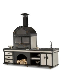 Barbacoa Dionysos grande cromada con fregadero 2