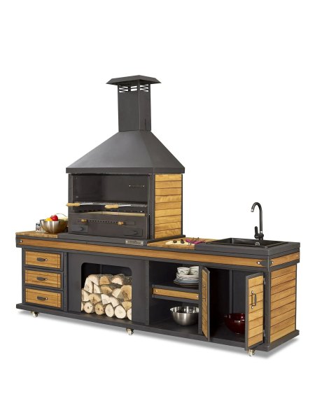 Barbecue cuisine d'été Appolo large + évier