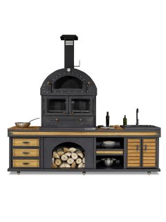 Barbacoa y cocina Dionysos grande con fregadero